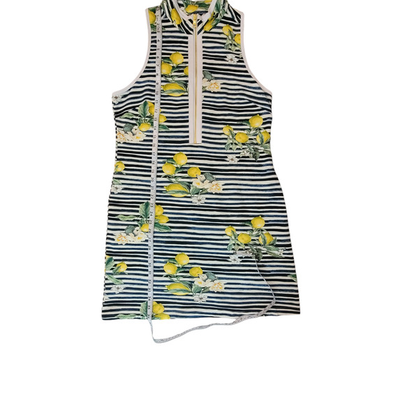Boston Proper Lemon Racerback Chic Zip Dress Women's SZ L - Picture 7 of 11